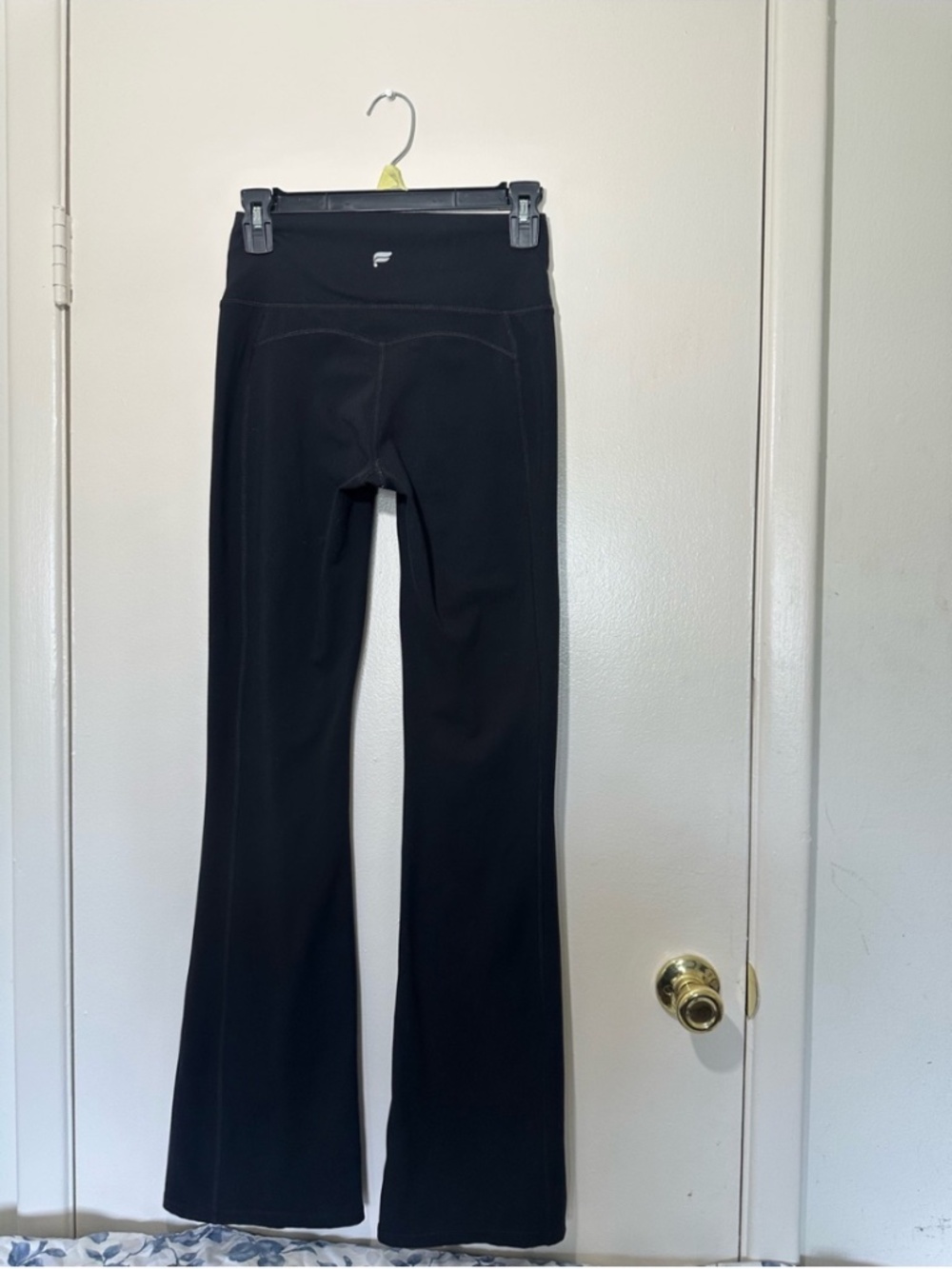 Fabletics high-waisted black flared leggings